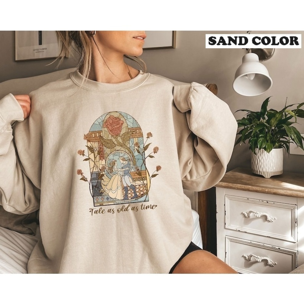 Tale As Old As Time Disney Princess Retro Beauty And The Beast Sweatshirt - Picture 1 of 4
